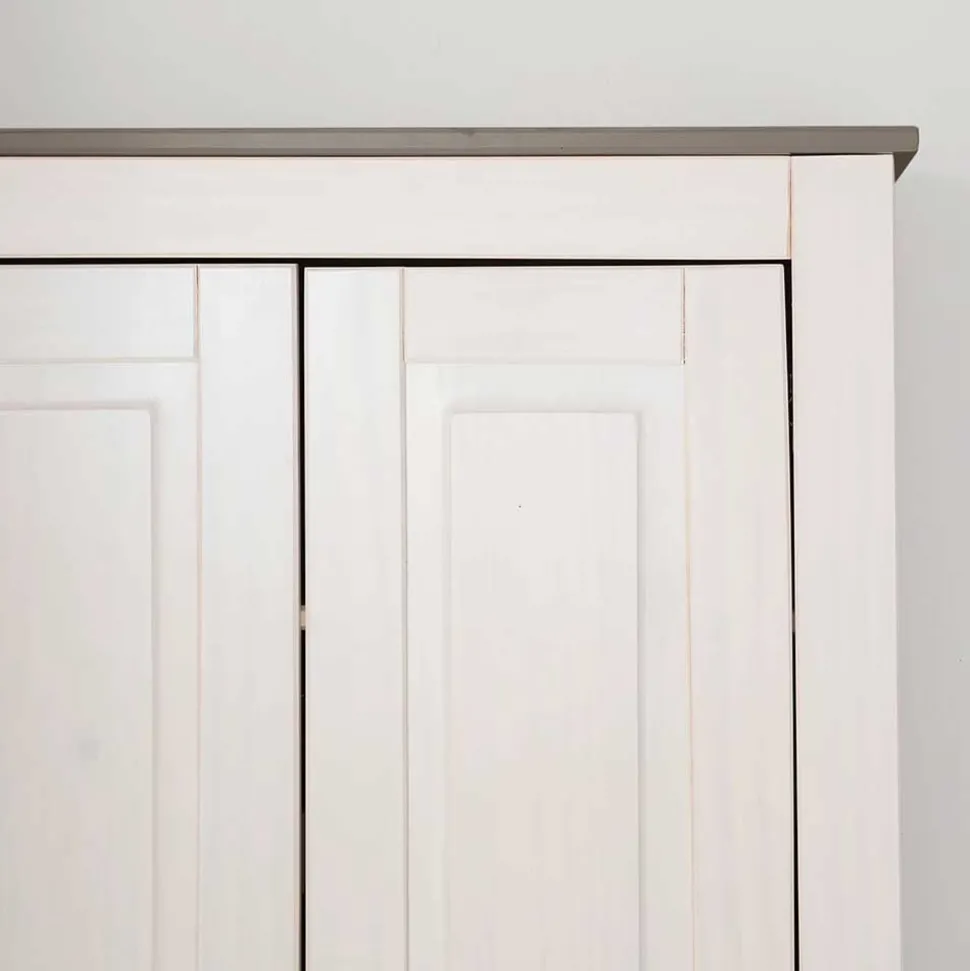 Dielenschrank in Weiß mit Grau - Lucasario