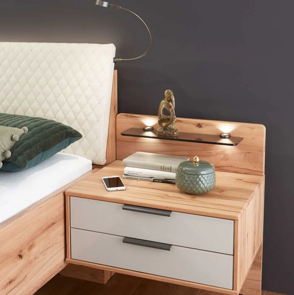 Doppelbett Kombi mit Nachtkommoden - Krofun (dreiteilig)