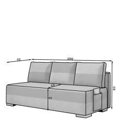 Doppelschlafsofa in Grau und Türkis Blau - Lician