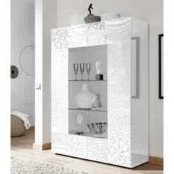 Doppeltür Designvitrine in Weiß - Vascaub