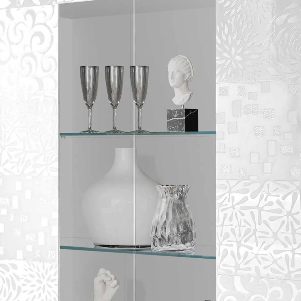 Doppeltür Designvitrine in Weiß - Vascaub