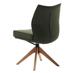 Drehbare Lederstühle in Oliv Grün - Diziana (2er Set)