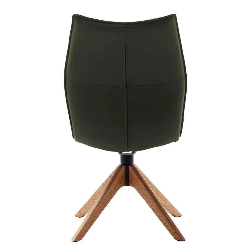 Drehbare Lederstühle in Oliv Grün - Diziana (2er Set)