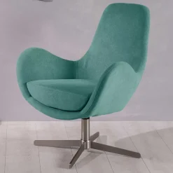 Drehbarer Retro Loungesessel in Türkis - Vitablo
