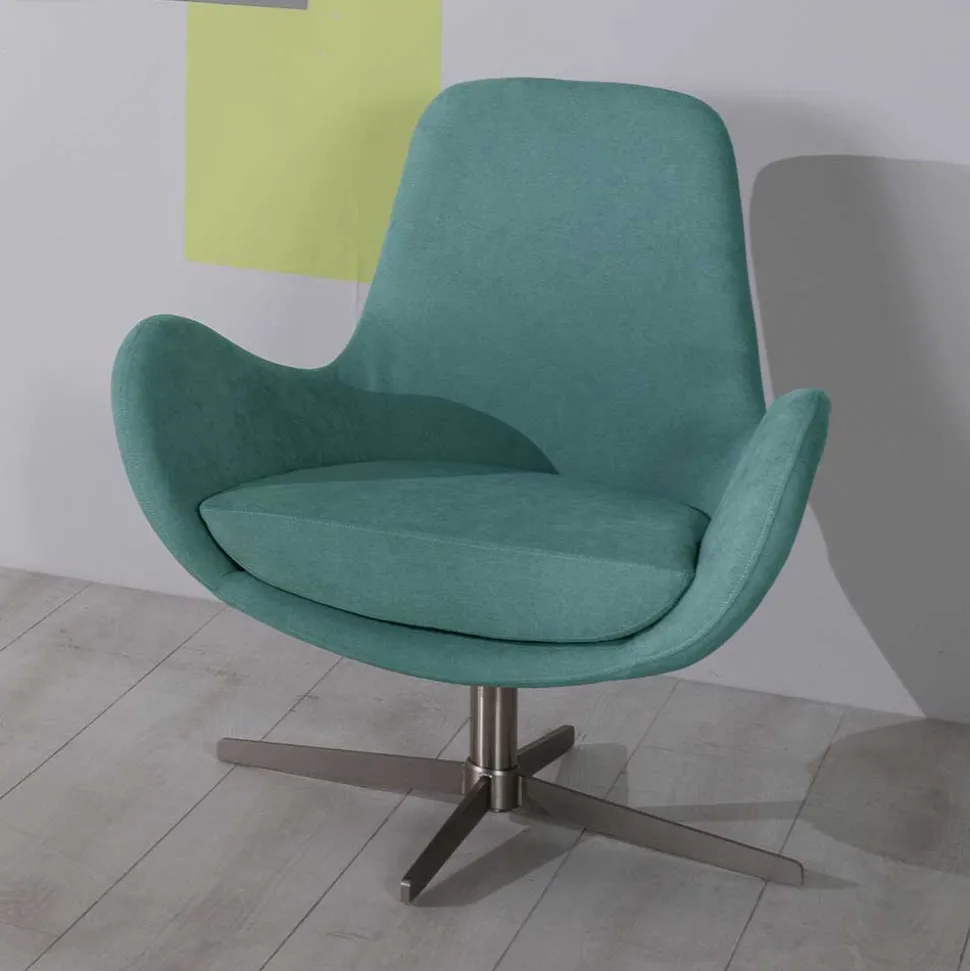 Drehbarer Retro Loungesessel in Türkis - Vitablo