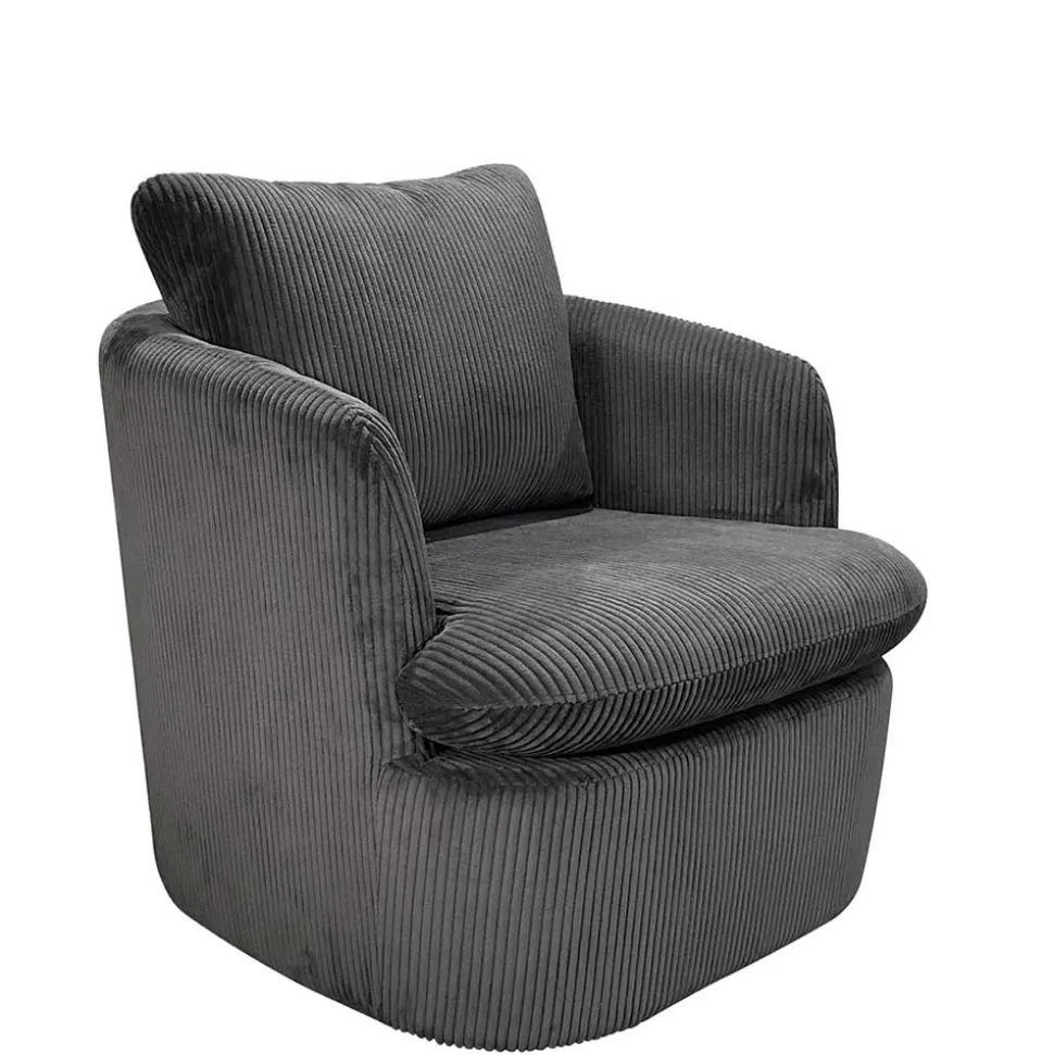 Drehbarer Sessel mit Breitcord Bezug - Actino