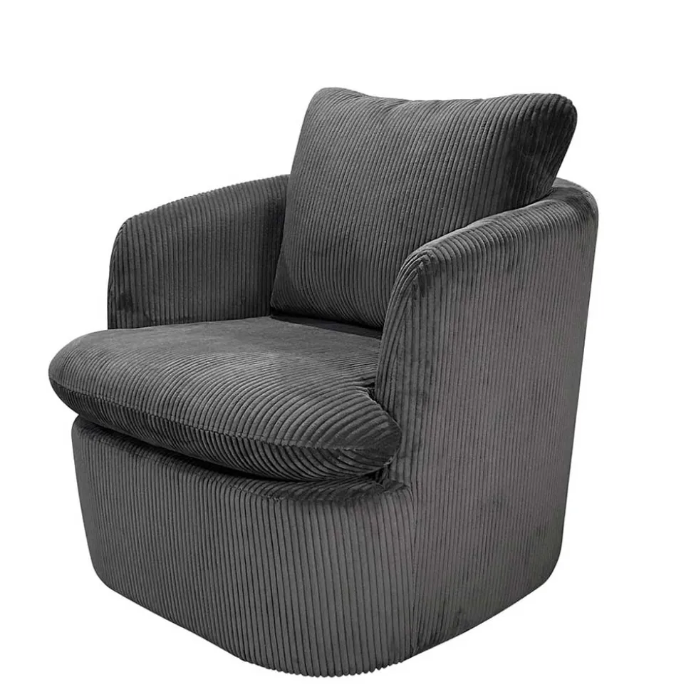Drehbarer Sessel mit Breitcord Bezug - Actino