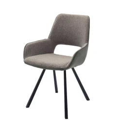Drehbarer Tischsessel in hellem Grau - Kiano (2er Set)