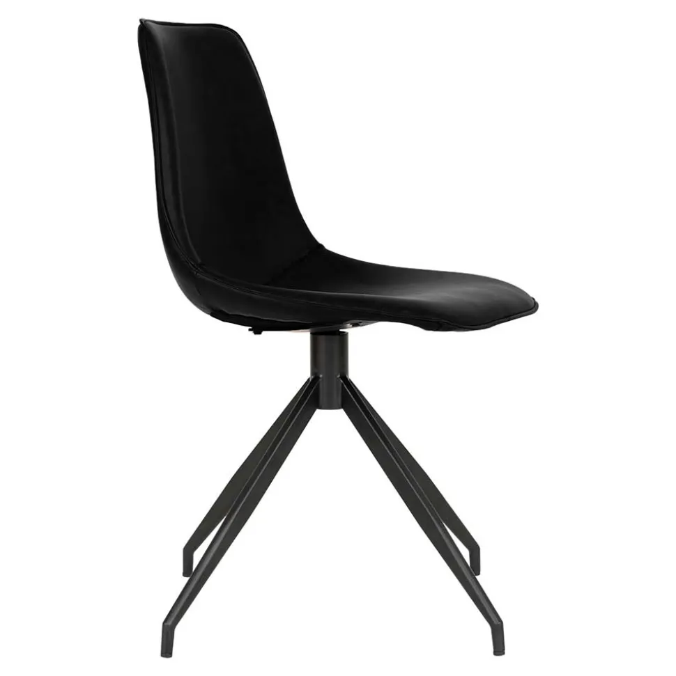 Drehstühle aus Kunstleder in Schwarz - Jalisa (2er Set)