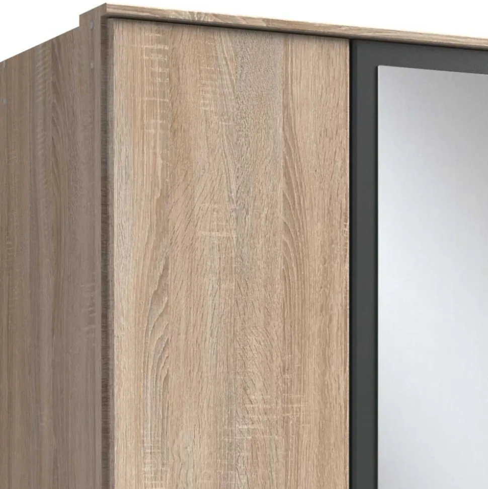 Drehtürenschrank in Eiche Sägerau Optik - Danah