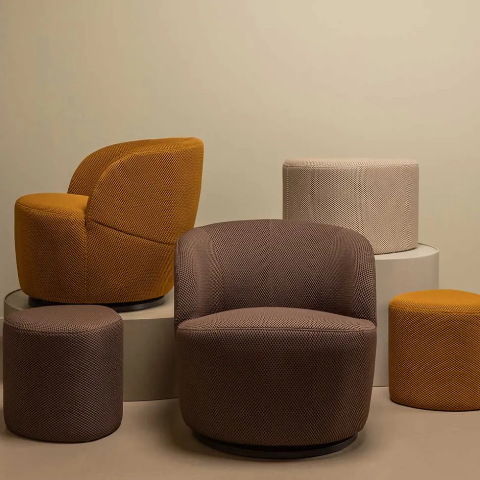 Dreieck Design Hocker in Beigegrau - Zegrada (2er Set)