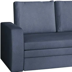 Dreisitzer Ausziehsofa in Jeansblau Samt - Adrerra