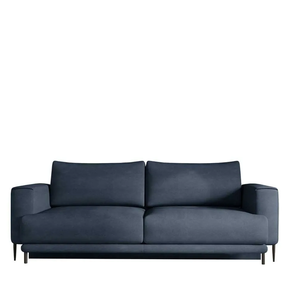 Dreisitzer Bettcouch in Dunkelblau Stoff - Boston