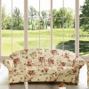 Dreisitzer Couch mit Rosen Stoffbezug - Bracas