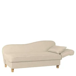 Dreisitzer Polsterliege in Beige mit Buche - Salverna