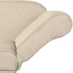 Dreisitzer Polsterliege in Beige mit Buche - Salverna