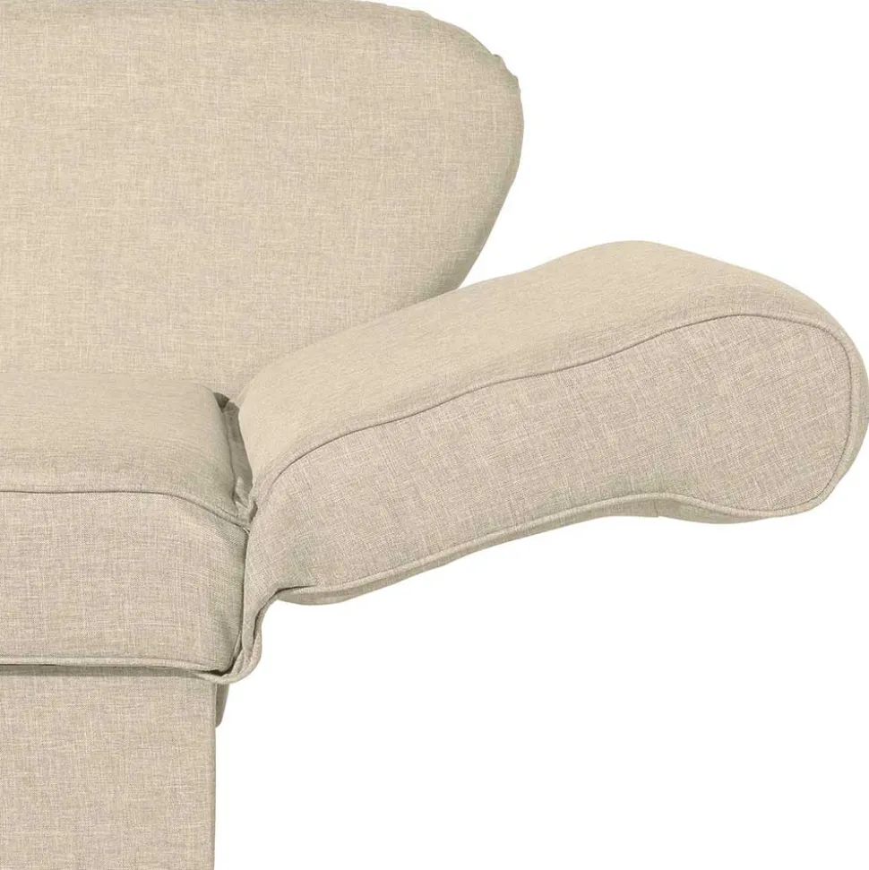 Dreisitzer Polsterliege in Beige mit Buche - Salverna