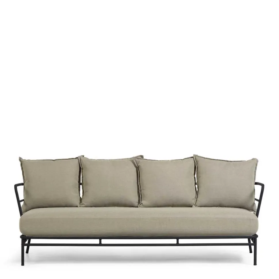 Dreisitzer Sofa mit Stahlgestell Schwarz - Emjan