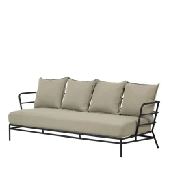 Dreisitzer Sofa mit Stahlgestell Schwarz - Emjan