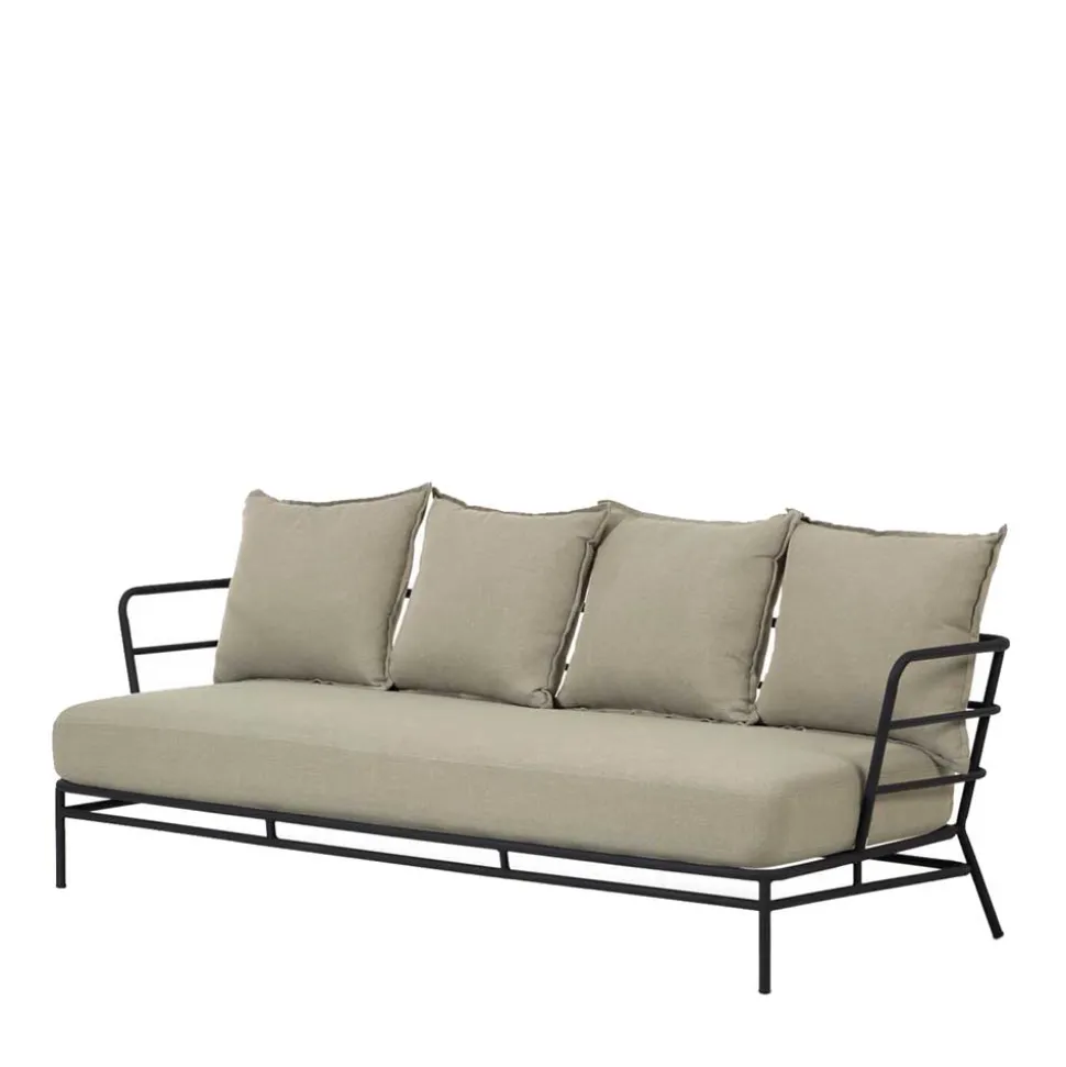 Dreisitzer Sofa mit Stahlgestell Schwarz - Emjan