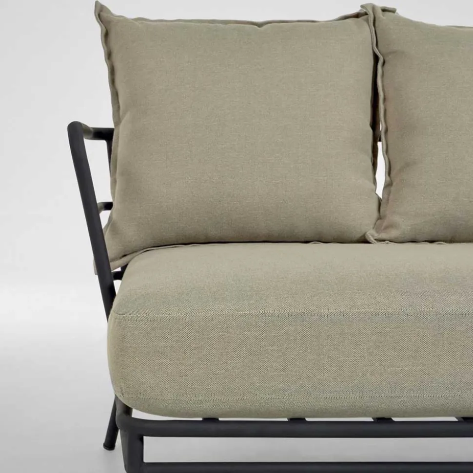 Dreisitzer Sofa mit Stahlgestell Schwarz - Emjan
