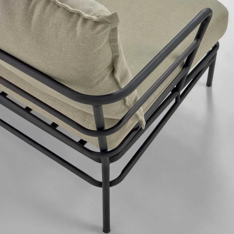 Dreisitzer Sofa mit Stahlgestell Schwarz - Emjan