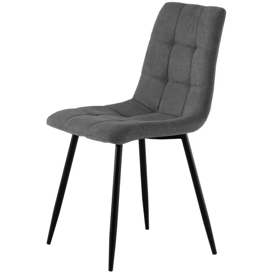 Dunkelgraue Polsterstühle modern - Lora (4er Set)