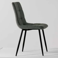 Dunkelgraue Polsterstühle modern - Lora (4er Set)