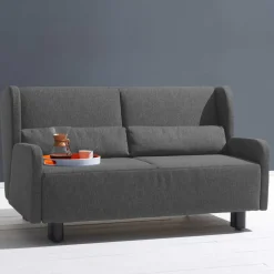 Dunkelgraue Schlafcouch als Längsschläfer - Osicria