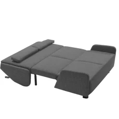 Dunkelgraue Schlafcouch als Längsschläfer - Osicria