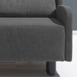Dunkelgraue Schlafcouch als Längsschläfer - Osicria