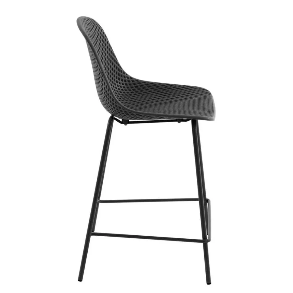 Dunkelgraue Tresenstühle mit Sitzschale - Malka (4er Set)