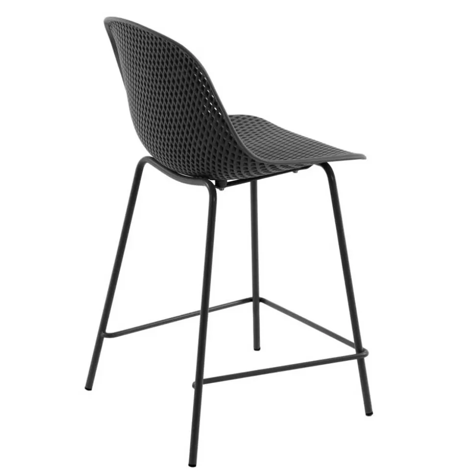 Dunkelgraue Tresenstühle mit Sitzschale - Malka (4er Set)