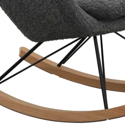 Dunkelgrauer Webplüsch Schaukelstuhl modern - Fronco