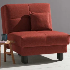 Dunkelroter Sessel mit Bettfunktion - Vionory