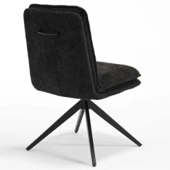 Dunkler Polsterstuhl in Anthrazit Boucle - Queen (2er Set)