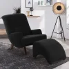 Dunkler Relaxsessel aus Velours Schwarz - Leverias
