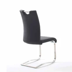 Echtleder Freischwinger in Schwarz - Standos (2er Set)