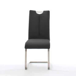 Echtleder Freischwinger in Schwarz - Standos (2er Set)