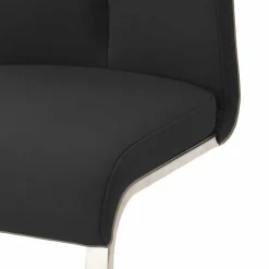 Echtleder Freischwinger in Schwarz - Standos (2er Set)