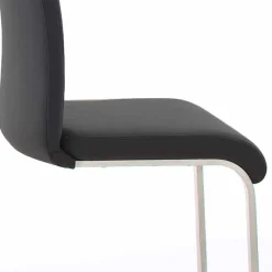 Echtleder Freischwinger in Schwarz - Standos (2er Set)