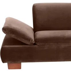Eckcouch in Braun mit Nussbaum - Gelvino