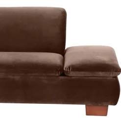 Eckcouch in Braun mit Nussbaum - Gelvino