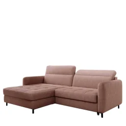 Eckcouch Schlafsofa in Altrosa - Drujano