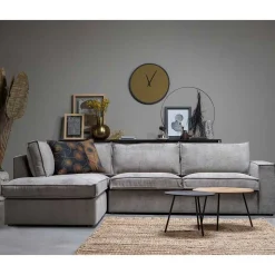 Ecksofa Hope aus Cord-Webstoff und Massivholz