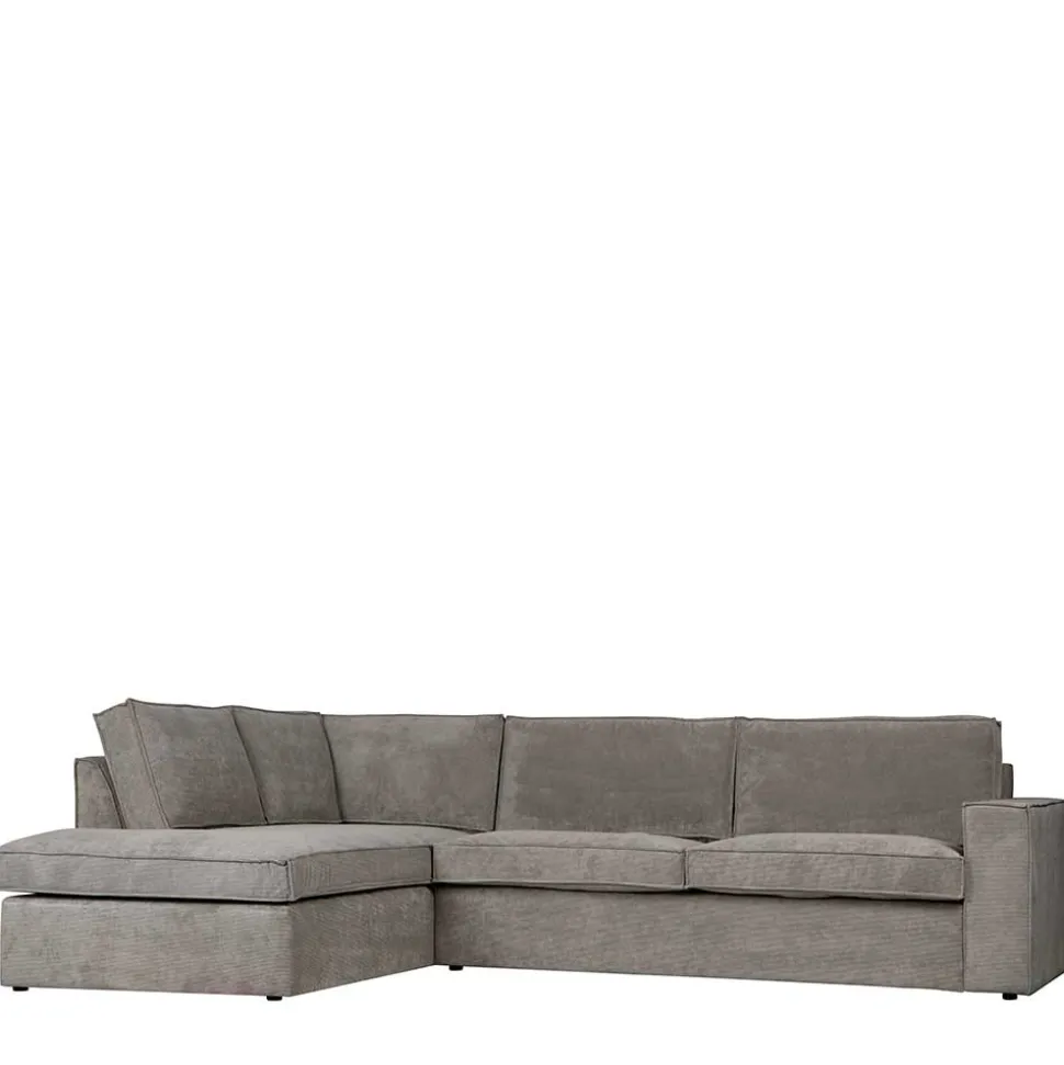 Ecksofa Hope aus Cord-Webstoff und Massivholz