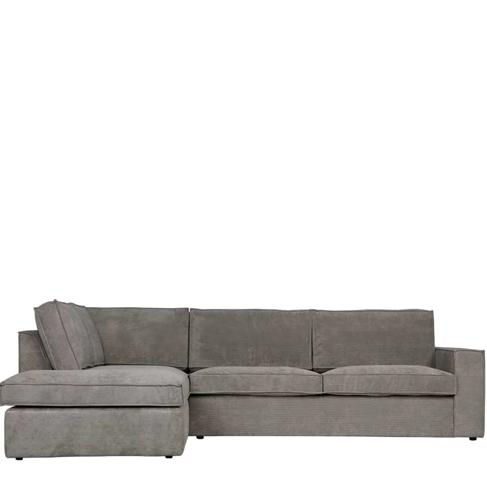 Ecksofa Hope aus Cord-Webstoff und Massivholz