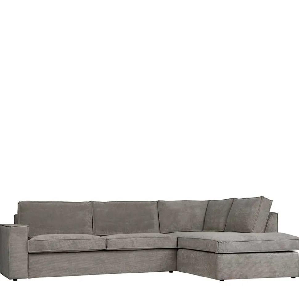 Ecksofa Hope aus Cord-Webstoff und Massivholz