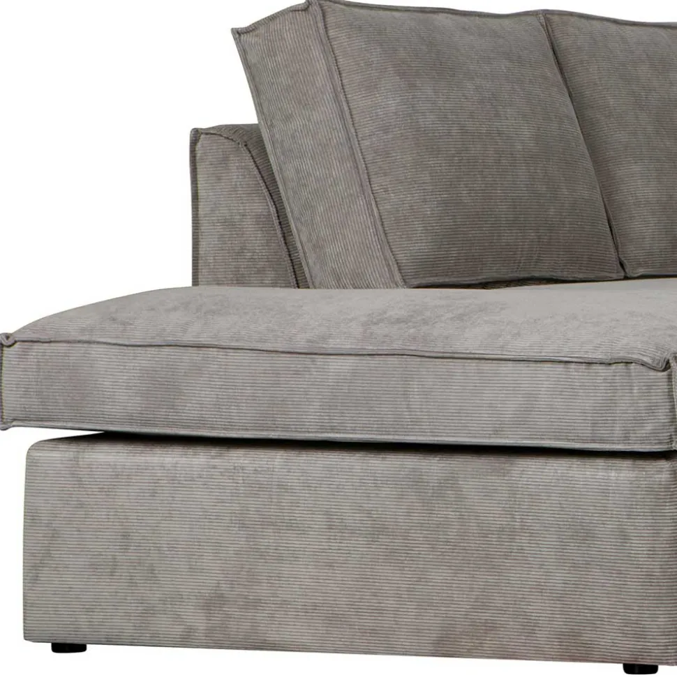 Ecksofa Hope aus Cord-Webstoff und Massivholz