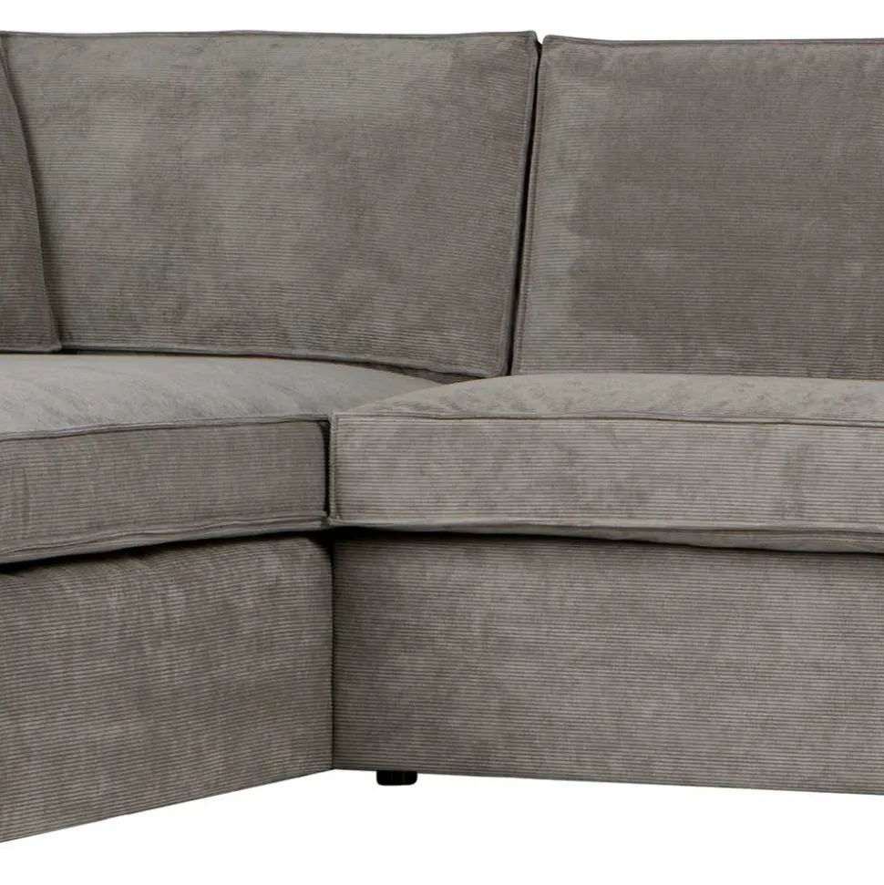 Ecksofa Hope aus Cord-Webstoff und Massivholz